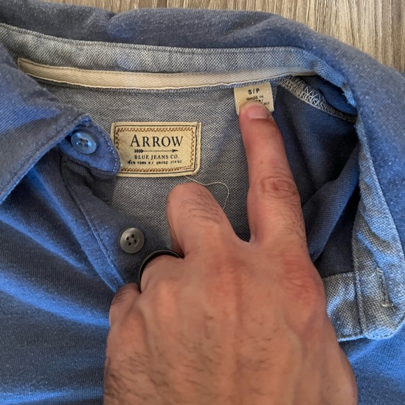 Arrow Blue Jean Co Blue Polo Shirt - Picture 4 of 5